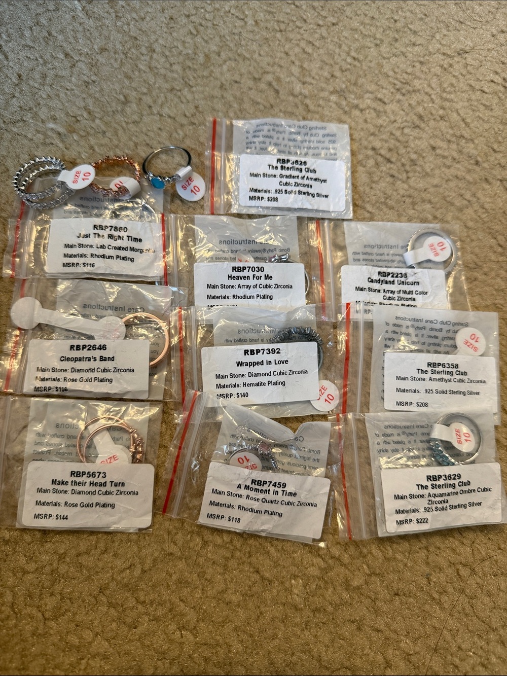 Lot of Bomb Party Rings size 10